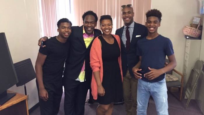 The Christophers (from left to right): Caleb, Laron, Paris, Patrick and Josh.